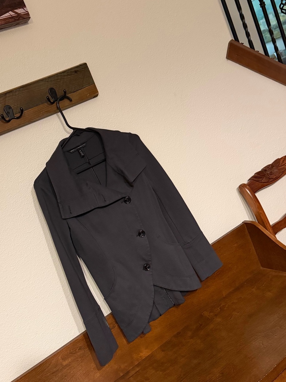 White House Black Market Black Asymmetrical Notch-Collar Blazer